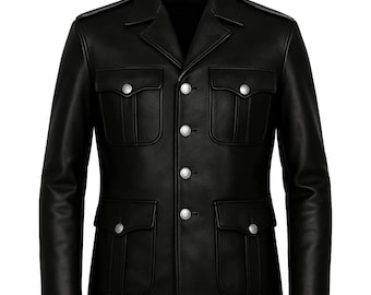 RAF Black Leather Jacket: Genuine Cowhide Military Style