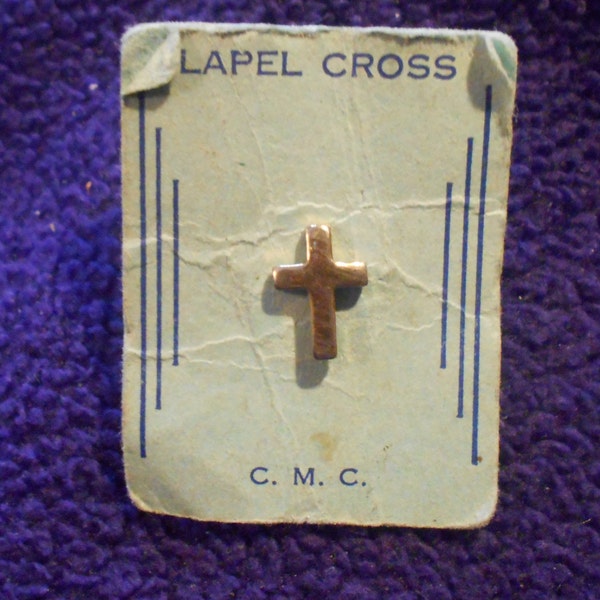 Vintage Lapel Cross Pin, C.M.C.