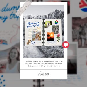 Customisable Instagram Travel Post Template 4x Canva | Photo Dump Social Media Template | Promotion Digital Product | Multi Image