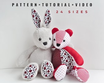 Memory Bear Schnittmuster Teddy Bär & Hase Anleitung pdf + Video (Instant Download)