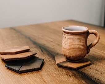 Wooden Coasters, Coasters Set, Coffee Mug Cup Holder, Kitchen Decor Wood Coaster, Table Mat, Unique Housewarming Gift