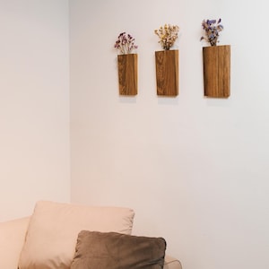 Wall Wase Bog Oak, Wall Hanging, Flower Vase Wood Wall Decor, Plant Holder, Wood Vase, Housewarming Gift, Christmas Gift