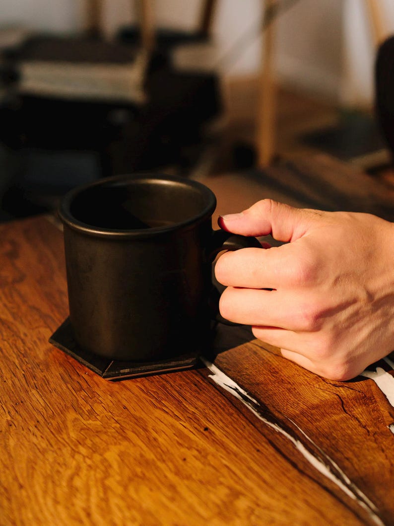 Coasters Set Wood Wooden Drink Coasters Oak Table Cup Holder Wine Gift Secret Santa Gift