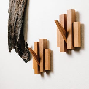 Wooden Piano Coat Rack with Wall Hooks Entryway Organizer Handcrafted Bog Oak Piano Hook Wall Rack Vertical Hooks Housewarming Gift