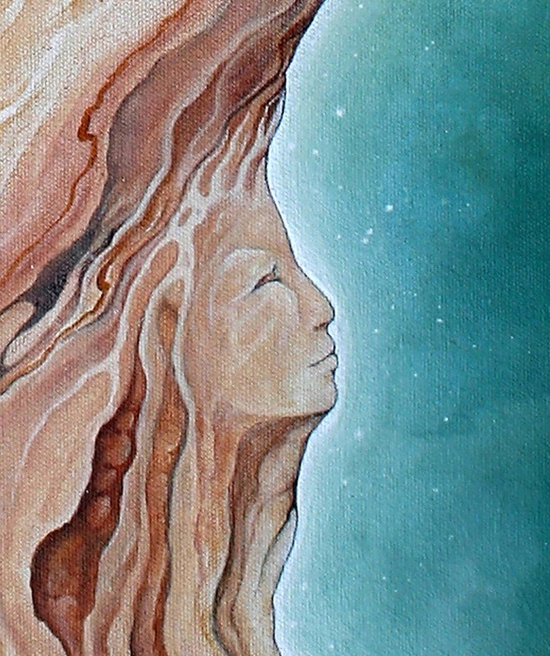 Arbre de la terre 8 x 10 arbre de vie impression d'art de la peinture déesse de la terre gaia esprit mythologie eco art image 3