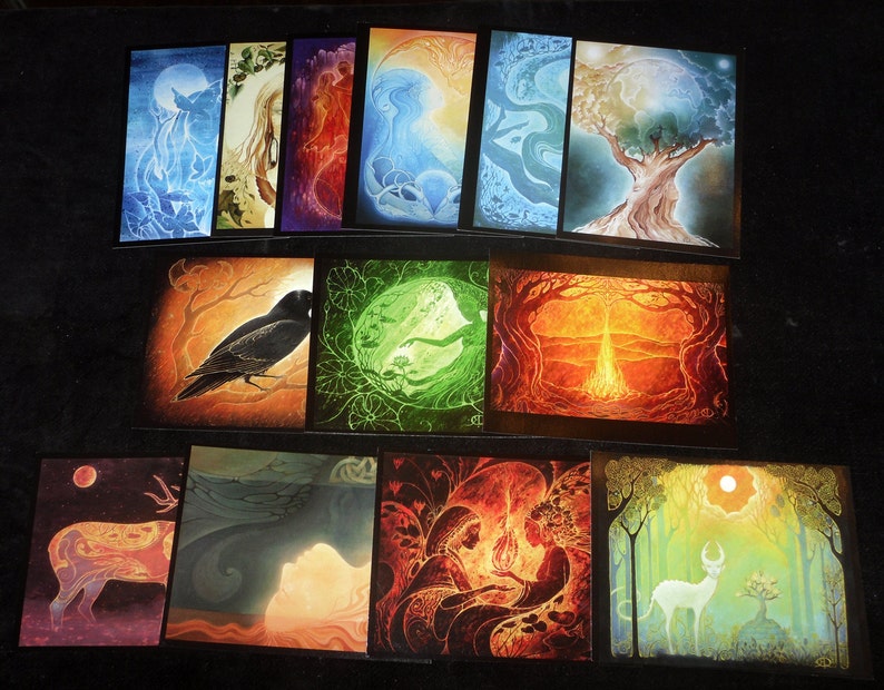 Postcards Set of Eight Mini Art Prints Art by Robin Quinlivan Spectrum Pack image 2