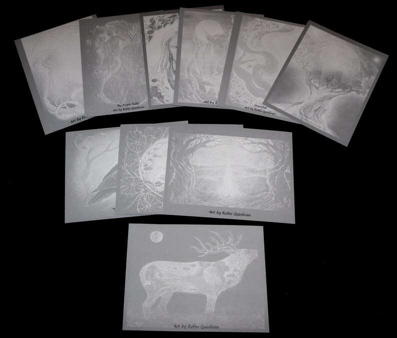 Postcards Set of Eight Mini Art Prints Art by Robin Quinlivan Spectrum Pack image 3