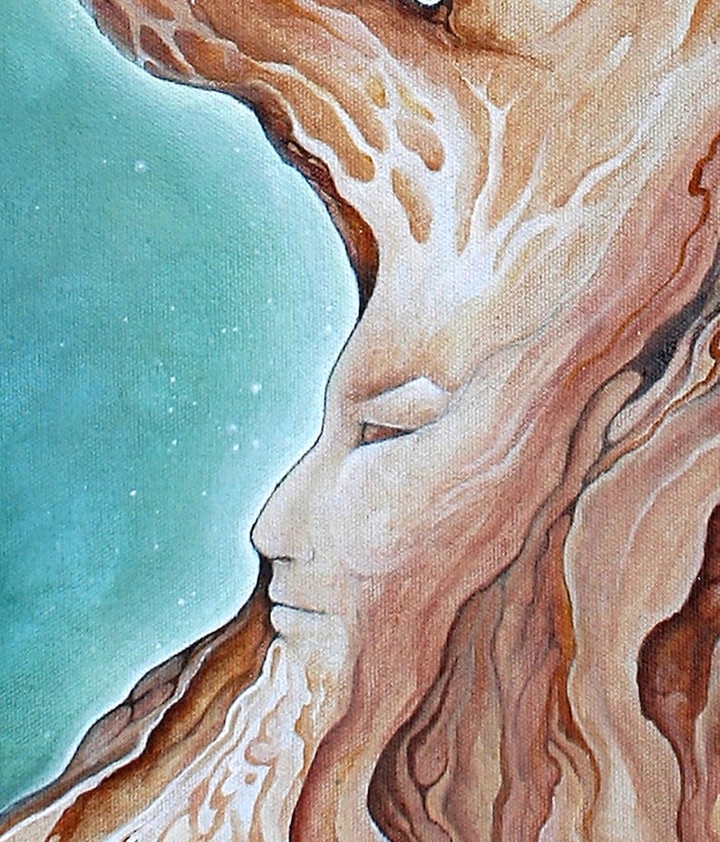 Arbre de la terre 8 x 10 arbre de vie impression d'art de la peinture déesse de la terre gaia esprit mythologie eco art image 4