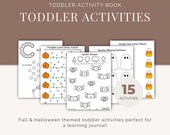 Fall/Halloween Toddler Activity Journal, Printable DIY Toddler Activities, Learning Journal, Busy Book, Preschool, DIGITAL DOWNLOAD