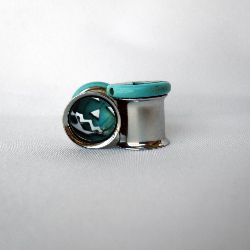 Pair of Turquoise Jackolantern Plugs Halloween Gauges Etsy