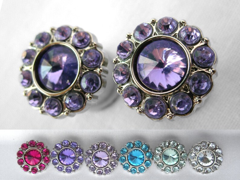 Pair of Rhinestone Plugs Handmade Girly Gauges More Colors Etsy