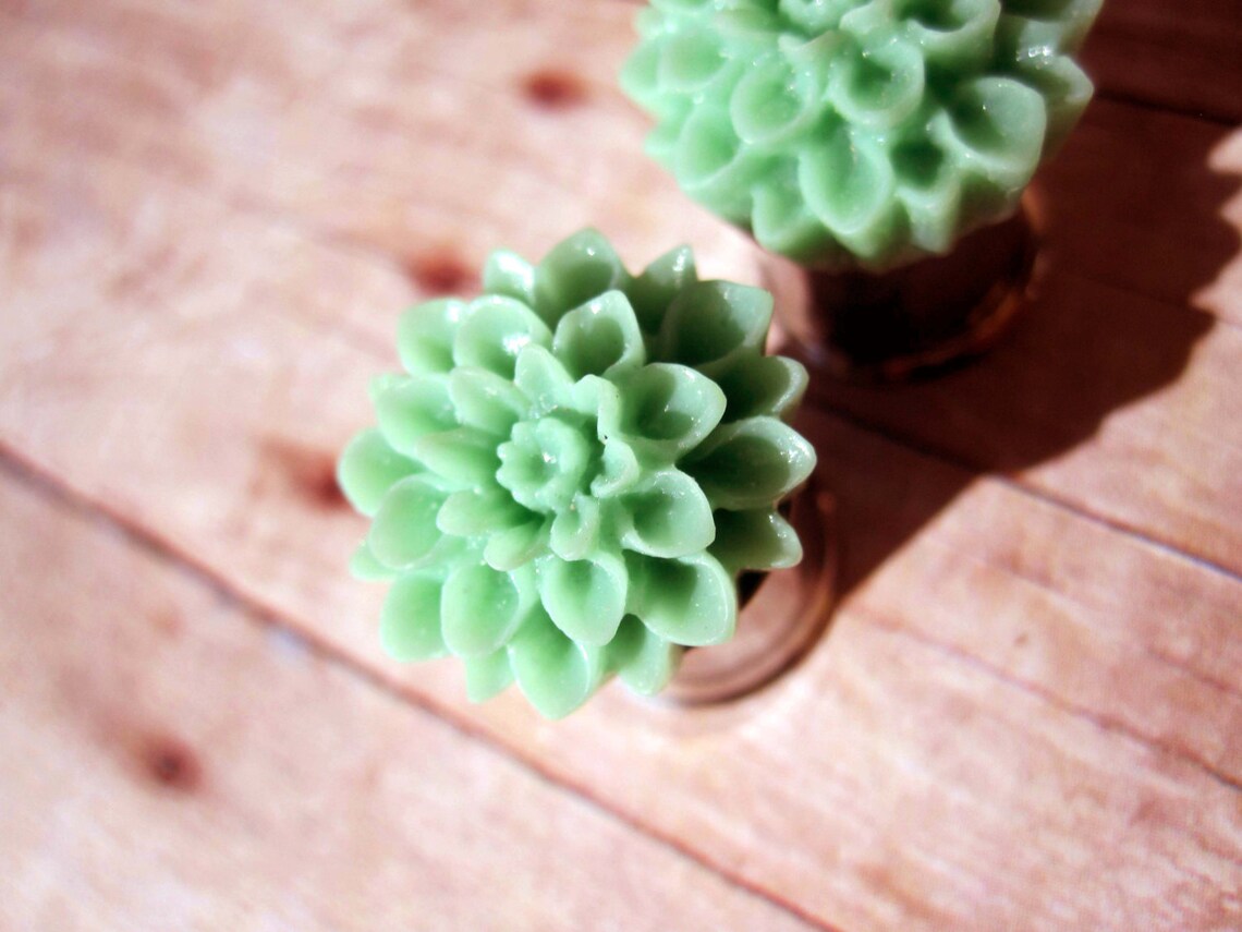Pair of Chrysanthemum Plugs Tons of Colors Handmade Girly Etsy