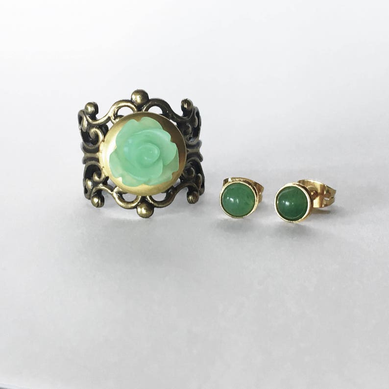 Brass Filigree and Flower Aromatherapy Diffuser Ring Etsy