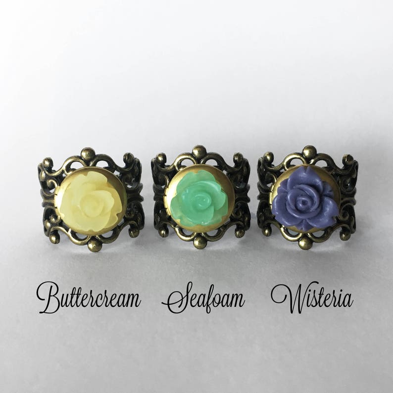 Brass Filigree and Flower Aromatherapy Diffuser Ring Etsy