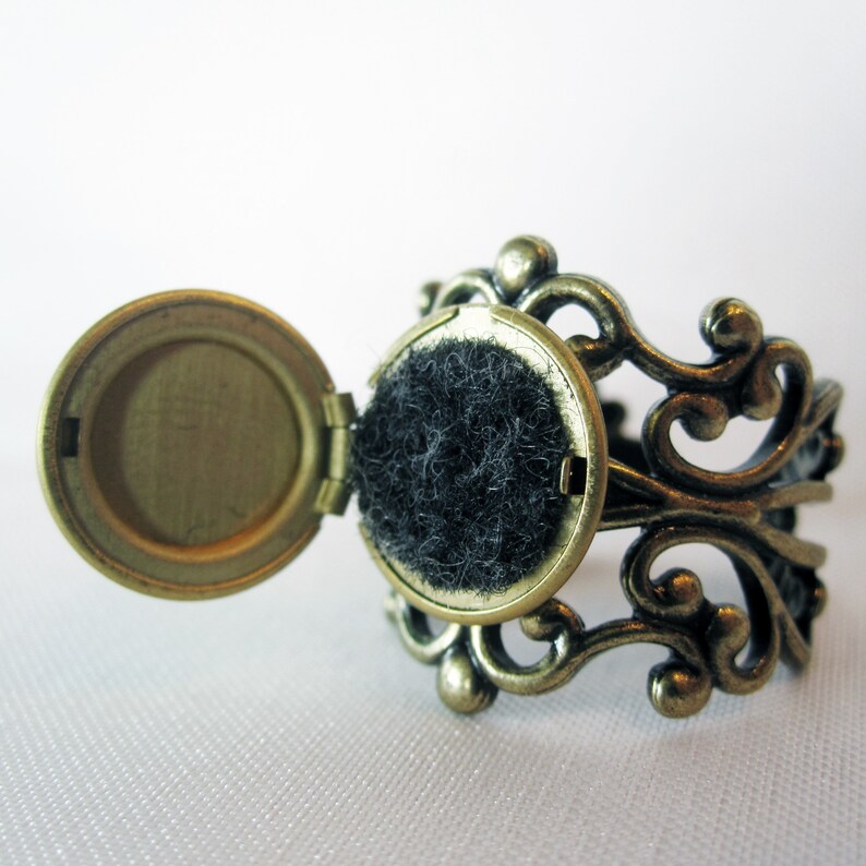 Brass Filigree and Flower Aromatherapy Diffuser Ring Etsy
