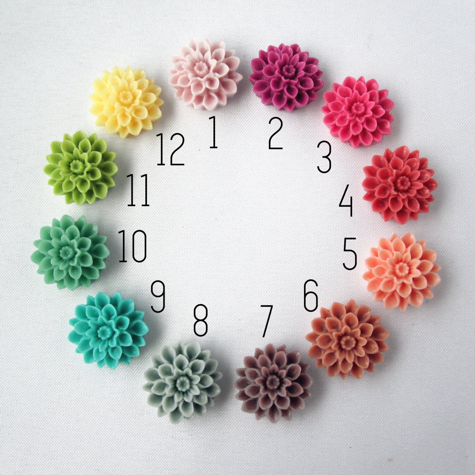 Pair of Chrysanthemum Plugs Tons of Colors Handmade Girly Etsy