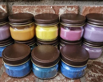 4 oz Mason Jar Candles hand poured with a para soy blend