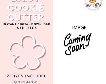 DAISY Cookie Cutter (7 sizes) Digital Download - STL file for 3d Printing, Cookie Decorating, Easter | Spring flower