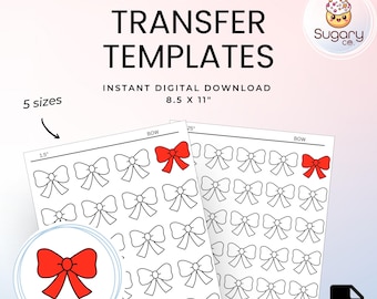 Bow Royal Icing Transfer Sheets: Cookie Decorating Template (Digital Download)