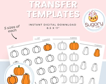 Pumpkin Royal Icing Transfer Sheets: 3 Pumpkin designs, Fall Cookie Decor (Digital Download)