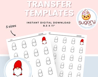GNOME Royal Icing Transfer Sheets | Set of 5 Printable Sheets, Digital Download, Cookie Decorating