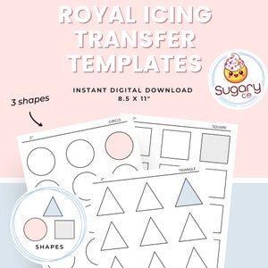 Shapes Royal Icing Transfer Template: Circle, Square, Triangle (Digital Download)