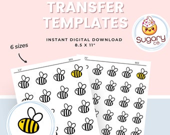 Bee Royal Icing Transfer Sheets: Keks-Dekorationsvorlagen (Digitaler Download)