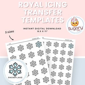 Snowflake Royal Icing Transfer Sheets: Christmas Cookie Decor (Digital Download)
