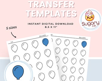 Balloon Royal Icing Transfer Sheets: Keks-Dekoration (Digitaler Download)