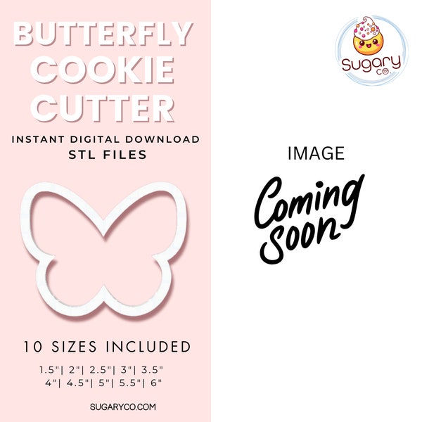 BUTTERFLY Cookie Cutter (10 sizes) Digital Download - STL file for 3d Printing, Cookie Decorating, SPRING Cookies