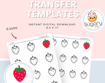 Strawberry Royal Icing Transfer Sheets: Keks-Dekorationsvorlage (Digitaler Download)