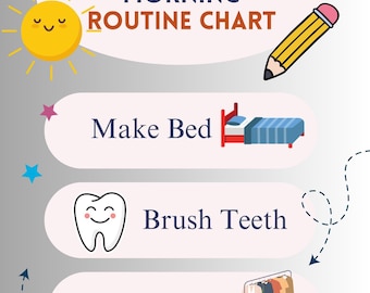 Morning Routine Chart - Pink - Etsy