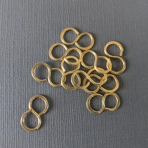 Handformed raw brass figure 8 connectors- set of 10