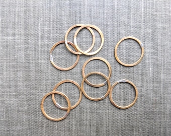 5/8" raw brass circles- set of 10