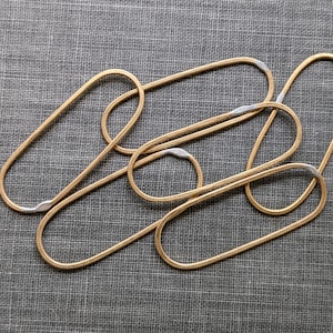 Medium raw brass capsule shaped hoops set of 6 forged links image 1