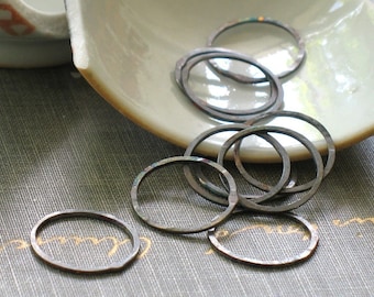 5/8 inch oxidized silver circles