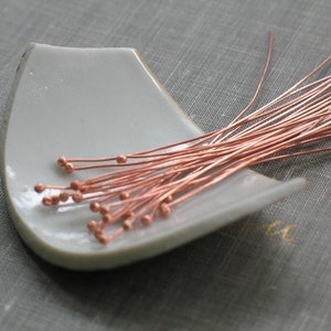 handmade raw copper head pins- qty 24