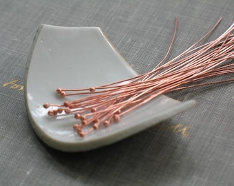 handmade raw copper head pins- qty 24