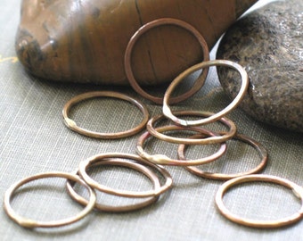 5/8" oxidized brass circles- qty 10