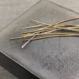 Oxidized brass paddle headpins- qty 10- 20 gauge