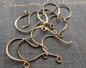 raw brass ear wires- qty 10