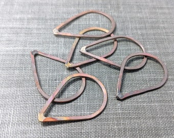 small firescale copper teardrop links- qty 6