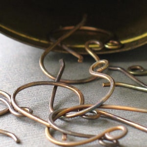 oxidzied brass ear wires- qty 10