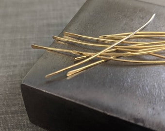 brass paddle headpins- qty 10- 20 gauge