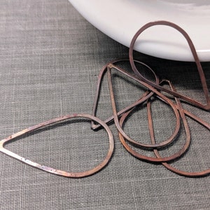 large firescale copper teardrops- qty 6