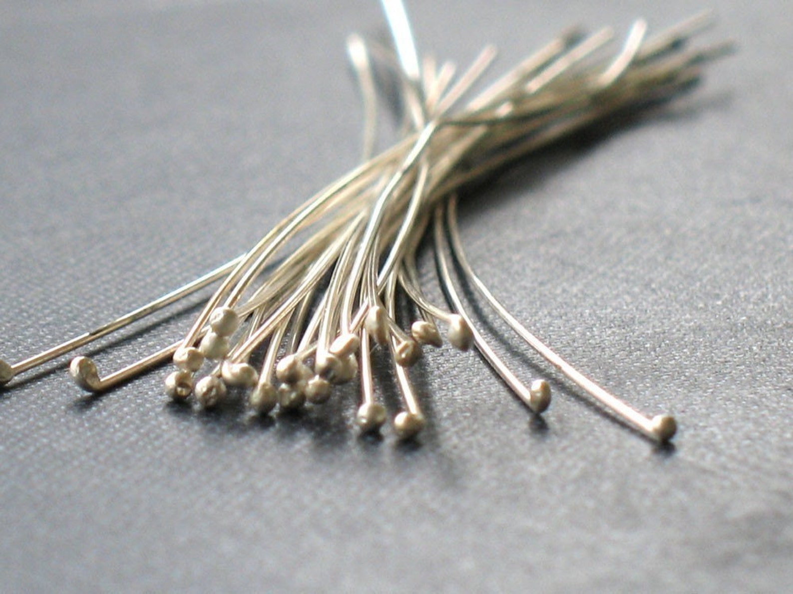 Sterling Silver Head Pins Handmade Silver Ball Pins 24 Etsy