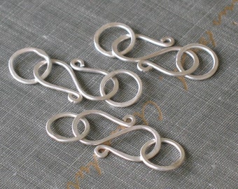 Silver S-Hook Clasps With Links- qty 3