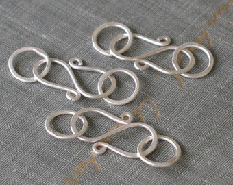 Silber S-Haken Spangen mit Links - Menge 3
