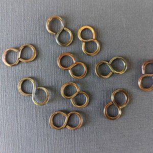 Handformed oxidized brass figure 8 connectors set of 10 image 3