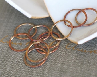 5/8 inch firescale circles- set of 10 handmade hoop links